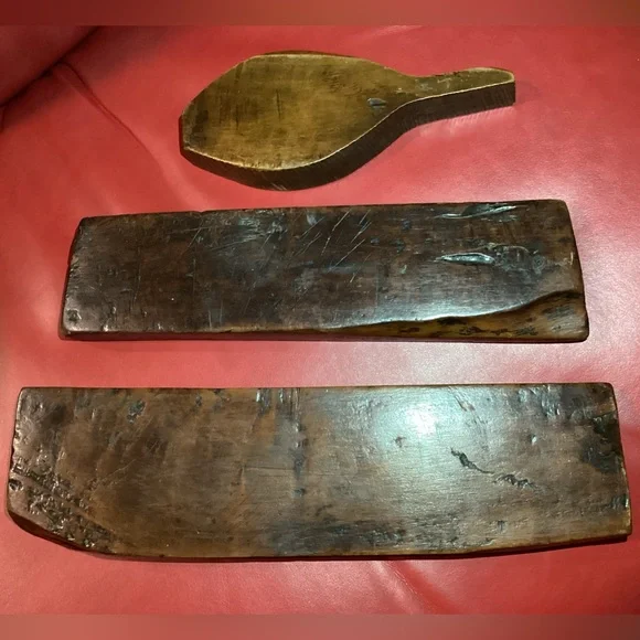 Vintage wood cookie, candy mold. 3 piece set
